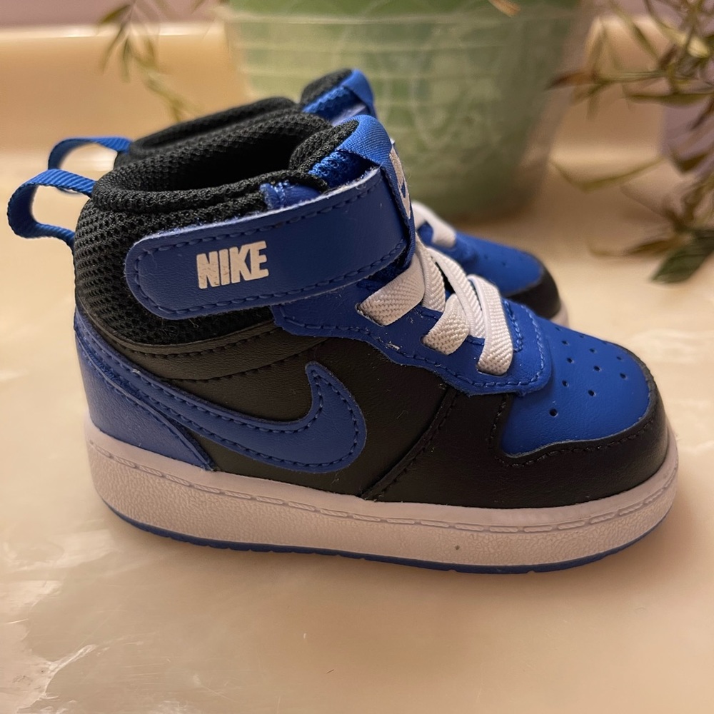 Black & Blue high top Nike Air Forces